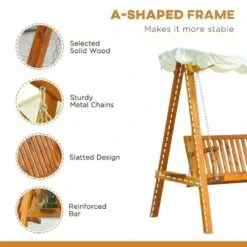 Outsunny 3-Seater Wooden Garden Swing Chair - Cream - 01-0301 12 Outsunny 3-Seater Wooden Garden Swing Chair - Cream - 01-0301 -OUTSUNNY Sales Shop 08h88c1859adcaeca.jpg