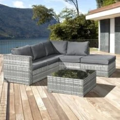 Oseasons® Aruba Rattan 5 Seater Corner Set - Dove Grey - 106037