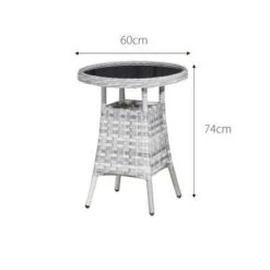 Oseasons® Sicilia Rattan 2 Seater Bistro Set - Dove Grey With Black Glass - 106372 -OUTSUNNY Sales Shop 1 0 106372 2