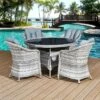 Oseasons® Sicilia Rattan 4 Seater Dining Set - Dove Grey With Black Glass - 106373 3 Oseasons® Sicilia Rattan 4 Seater Dining Set - Dove Grey With Black Glass - 106373 -OUTSUNNY Sales Shop 1 0 106373