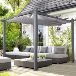 Oseasons® Acorn Aluminium 3m Square Pergola Gazebo - Grey - 106379