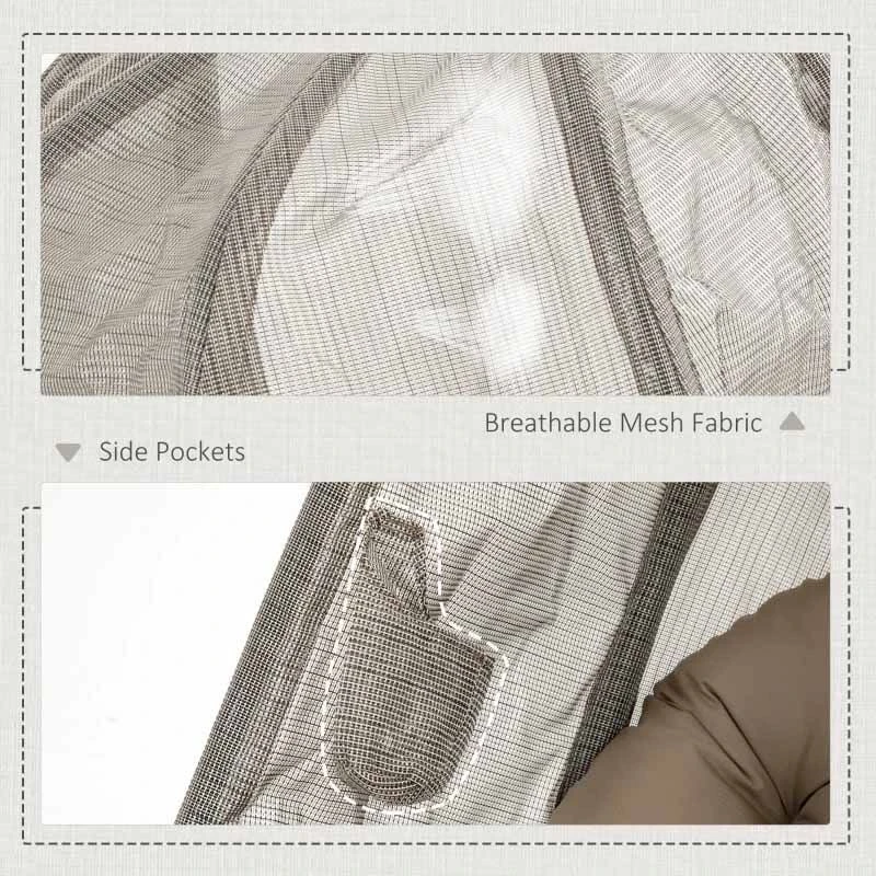 Outsunny Hanging Egg Chair With Cushion - Beige - 84A-207V70 2 Outsunny Hanging Egg Chair With Cushion - Beige - 84A-207V70 - Image 2