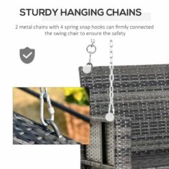 Outsunny 2 Seater Patio Rattan Swing Chair - Mixed Grey - 867-074 12 Outsunny 2 Seater Patio Rattan Swing Chair - Mixed Grey - 867-074 -OUTSUNNY Sales Shop 3zgb10180cb994ef9.jpg