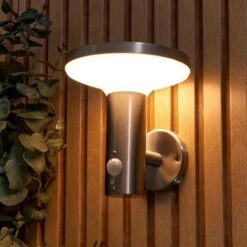 Forum Lighting Claire LED Solar Wall Light With PIR Sensor - Stainless Steel - ZN-42048