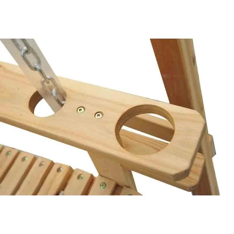 Outsunny 2-Seater Larch Wood Swing Chair - Natural - 01-0862 4 Outsunny 2-Seater Larch Wood Swing Chair - Natural - 01-0862 - Image 4