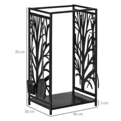 HOMCOM Heavy Duty Firewood Wood Log Rack - Black - 842-160 -OUTSUNNY Sales Shop 78xc4818b0111c9e0.jpg