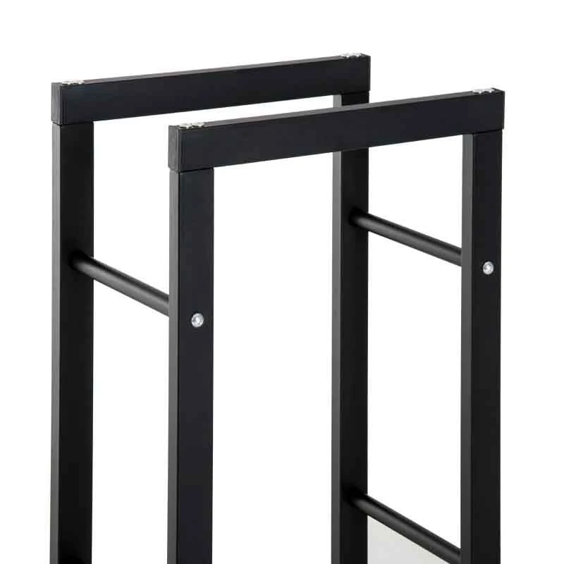 HOMCOM Firewood Log Holder 400mm - Black - 820-145 2 HOMCOM Firewood Log Holder 400mm - Black - 820-145 - Image 2