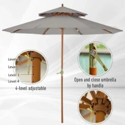 Outsunny 2.7 M Double Tier Parasol - Grey - 840-025GY 13 Outsunny 2.7 M Double Tier Parasol - Grey - 840-025GY -OUTSUNNY Sales Shop 840 025gy 4