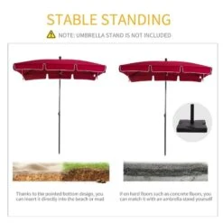 Outsunny Aluminium Umbrella Parasol 200Lx125Wx235Hcm - Red - 84D-016RD 19 Outsunny Aluminium Umbrella Parasol 200Lx125Wx235Hcm - Red - 84D-016RD -OUTSUNNY Sales Shop 84d 016rd 3