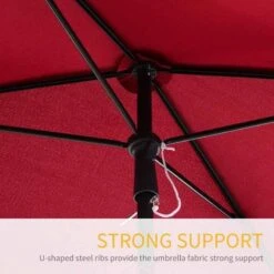 Outsunny Aluminium Umbrella Parasol 200Lx125Wx235Hcm - Red - 84D-016RD 16 Outsunny Aluminium Umbrella Parasol 200Lx125Wx235Hcm - Red - 84D-016RD -OUTSUNNY Sales Shop 84d 016rd 6
