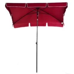 Outsunny Aluminium Umbrella Parasol 200Lx125Wx235Hcm - Red - 84D-016RD 13 Outsunny Aluminium Umbrella Parasol 200Lx125Wx235Hcm - Red - 84D-016RD -OUTSUNNY Sales Shop 84d 016rd 9