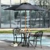 Outsunny 2.5m Wood Parasol - Black - 84D-056BK -OUTSUNNY Sales Shop 84d 056bk 1