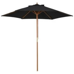 Outsunny 2.5m Wood Parasol - Black - 84D-056BK 19 Outsunny 2.5m Wood Parasol - Black - 84D-056BK -OUTSUNNY Sales Shop 84d 056bk
