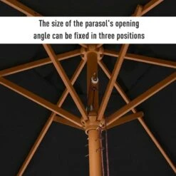 Outsunny 2.5m Wood Parasol - Black - 84D-056BK 16 Outsunny 2.5m Wood Parasol - Black - 84D-056BK -OUTSUNNY Sales Shop 84d 056bk 4
