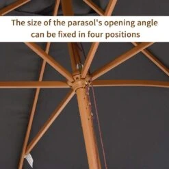 Outsunny 2 X 3 X 2.5m Wood Square Parasol - Dark Grey - 84D-057CG -OUTSUNNY Sales Shop 84d 057cg 4