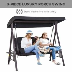 Outsunny 3-Seater Anti-UV Swing Chair With Cushion - Black - 84A-069BK -OUTSUNNY Sales Shop 9cg756186027a4a02.jpg