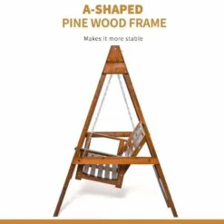 Outsunny 2 Seater Armrest Wooden Swing Chair - Teak - 84A-172 -OUTSUNNY Sales Shop 9rj98017dc32f5ffa.jpg