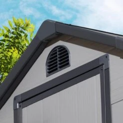 Rowlinson Airevale 4x3 Plastic Apex Shed Light Grey - AI43APXLG -OUTSUNNY Sales Shop a i ai43apxlg 3