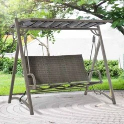 Outsunny 3 Seater Rattan Garden Swing Chair - Brown - 84A-200 -OUTSUNNY Sales Shop atwdb617dc30ac2a1.jpg