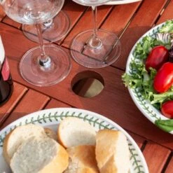 Rowlinson Plumley 9 Piece Dining Set With Grey Cushions + Grey Parasol & 15kg Base - BPGYP27GY -OUTSUNNY Sales Shop b p bpgyp27gy 2