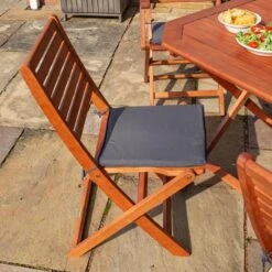 Rowlinson Plumley 9 Piece Dining Set With Grey Cushions + Grey Parasol & 15kg Base - BPGYP27GY -OUTSUNNY Sales Shop b p bpgyp27gy 4