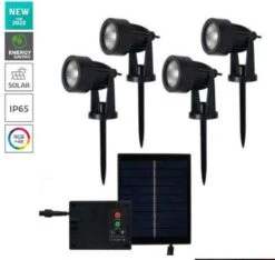 Forum Lighting Maltby Spike Solar Garden Lights 4 X 75 Lumens - Black - ZN-42058 -OUTSUNNY Sales Shop capture 3 1