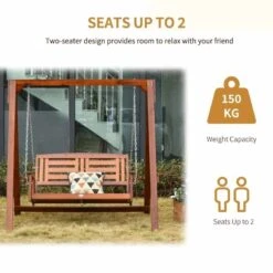Outsunny 2 Seater Armrest Wooden Swing Chair - Teak - 84A-172 -OUTSUNNY Sales Shop cbpc3917dc32f5ffa.jpg