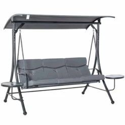 Outsunny 3 Seater Garden Swing Chair With Coffee Tables - Grey - 84A-162 12 Outsunny 3 Seater Garden Swing Chair With Coffee Tables - Grey - 84A-162 -OUTSUNNY Sales Shop cfx98a18746d3c3e1