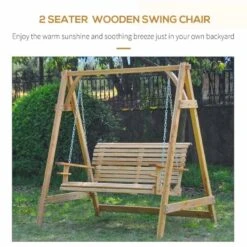 Outsunny 2-Seater Larch Wood Swing Chair - Natural - 01-0862 16 Outsunny 2-Seater Larch Wood Swing Chair - Natural - 01-0862 -OUTSUNNY Sales Shop cmra0918746d3bfbc.jpg 1