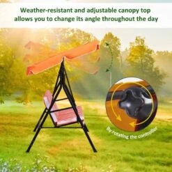 Outsunny 3 Seater Swing Chair With Canopy - Orange - 84A-054OG 13 Outsunny 3 Seater Swing Chair With Canopy - Orange - 84A-054OG -OUTSUNNY Sales Shop ddca0918595c28688.jpg
