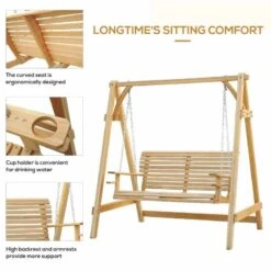 Outsunny 2-Seater Larch Wood Swing Chair - Natural - 01-0862 15 Outsunny 2-Seater Larch Wood Swing Chair - Natural - 01-0862 -OUTSUNNY Sales Shop do2b1018746d3bfbc.jpg 1
