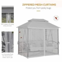 Outsunny Convertible Swing Chair With Gazebo - Light Grey - 84A-102V70GY 16 Outsunny Convertible Swing Chair With Gazebo - Light Grey - 84A-102V70GY -OUTSUNNY Sales Shop e9ga0917f72ec8da4.jpg