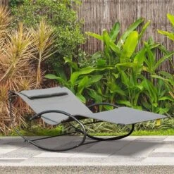 Outsunny Double Hammock Sun Lounger - Grey - 84A-027GY -OUTSUNNY Sales Shop egc6ff17f4ed0e28e.jpg
