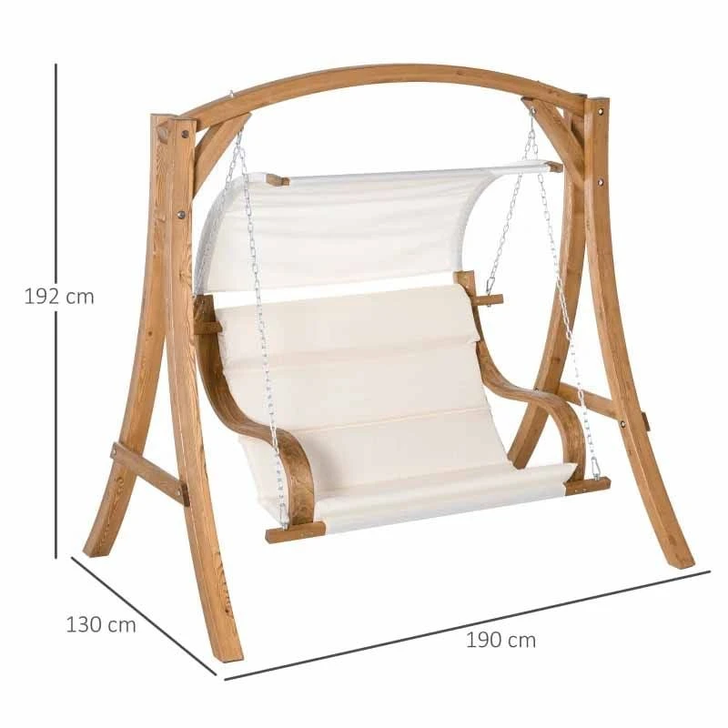 Outsunny Canopy A-Frame Swing Chair - White - 84A-176V70 5 Outsunny Canopy A-Frame Swing Chair - White - 84A-176V70 - Image 5