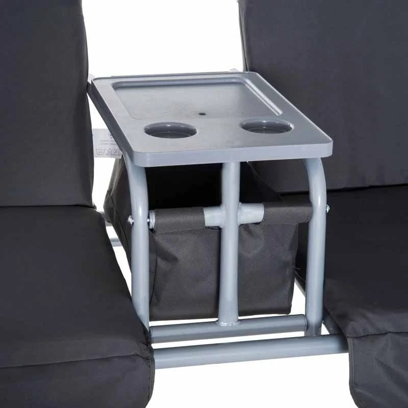 Outsunny 2-Seater Swing Chair With Table - Grey - 84A-057V70 5 Outsunny 2-Seater Swing Chair With Table - Grey - 84A-057V70 - Image 5