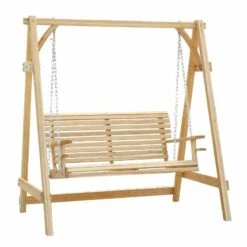Outsunny 2-Seater Larch Wood Swing Chair - Natural - 01-0862 19 Outsunny 2-Seater Larch Wood Swing Chair - Natural - 01-0862 -OUTSUNNY Sales Shop fkz98a18746d3bfbc 1