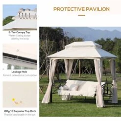 Outsunny 2-in-1 Convertible Gazebo Swing Chair - Cream White - 84A-102 13 Outsunny 2-in-1 Convertible Gazebo Swing Chair - Cream White - 84A-102 -OUTSUNNY Sales Shop gylb101859ab6498d.jpg