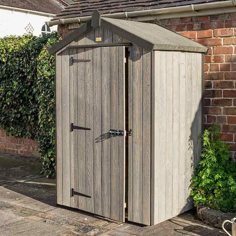 Rowlinson Heritage 4x3 Shed With Dark Grey Trim - Grey - HER4X3TDT 1 Rowlinson Heritage 4x3 Shed With Dark Grey Trim - Grey - HER4X3TDT