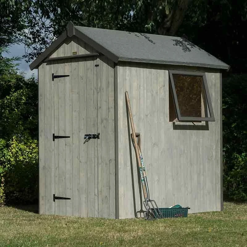 Rowlinson Heritage 6x4 Shed With Dark Grey Trim - Grey - HER6X4TDT 1 Rowlinson Heritage 6x4 Shed With Dark Grey Trim - Grey - HER6X4TDT