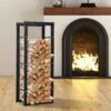 HOMCOM Firewood Log Holder 400mm - Black - 820-145 -OUTSUNNY Sales Shop h o homcom 820 145