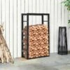 HOMCOM Firewood Log Holder 600mm - Black - 820-146 -OUTSUNNY Sales Shop h o homcom 820 146
