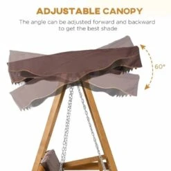 Outsunny 3-Seater Wooden Garden Swing Chair - Brown - 84A-152V70 -OUTSUNNY Sales Shop hstb101859ad34e67.jpg