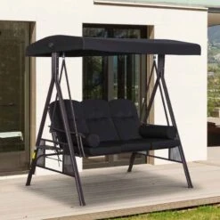 Outsunny 3-Seater Anti-UV Swing Chair With Cushion - Black - 84A-069BK -OUTSUNNY Sales Shop ia36ff186027a4a02.jpg