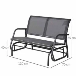 Outsunny 2-Person Outdoor Glider Bench - Grey - 84A-076GY -OUTSUNNY Sales Shop ig3a1217f01012534.jpg
