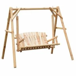 Outsunny Garden Wooden Swing Chair - Natural Wood - 84A-086 -OUTSUNNY Sales Shop ini07717dc4545ca8