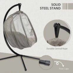 Outsunny Hanging Egg Chair With Cushion - Beige - 84A-207V70 15 Outsunny Hanging Egg Chair With Cushion - Beige - 84A-207V70 -OUTSUNNY Sales Shop iqgb101801c81fd3d.jpg