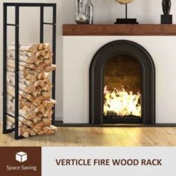 HOMCOM Tall Firewood Log Holder - Black - 820-147 -OUTSUNNY Sales Shop irn0ab17dc19c8b67.jpg
