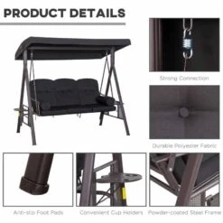 Outsunny 3-Seater Anti-UV Swing Chair With Cushion - Black - 84A-069BK -OUTSUNNY Sales Shop jc888c186027a4a02.jpg