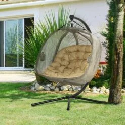 Outsunny Double Hanging 2 Seater Egg Chair With Cushion - Brown - 84A-208V70 14 Outsunny Double Hanging 2 Seater Egg Chair With Cushion - Brown - 84A-208V70 -OUTSUNNY Sales Shop jln90f1801c81fcbd.jpg
