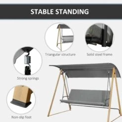 Outsunny 3 Seater Garden Swing Chair With Cushion - Grey - 84A-294V00CG -OUTSUNNY Sales Shop jp1756186a2440720.jpg